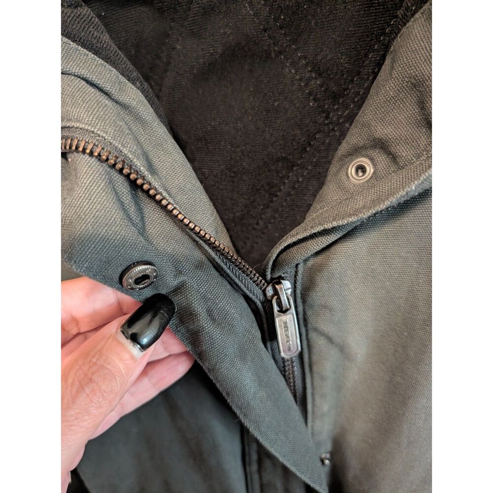 Wolverine Sherpa Collar Canvas Jacket Men's Medium Olive Green Full Zip Workwear - Picture 3 of 7